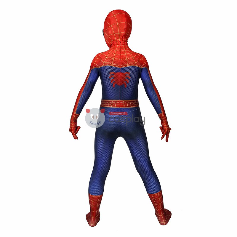 Peter Parker SpiderMan Cosplay Suit Spider-Man Into the Spider-Verse Costumes for Kids